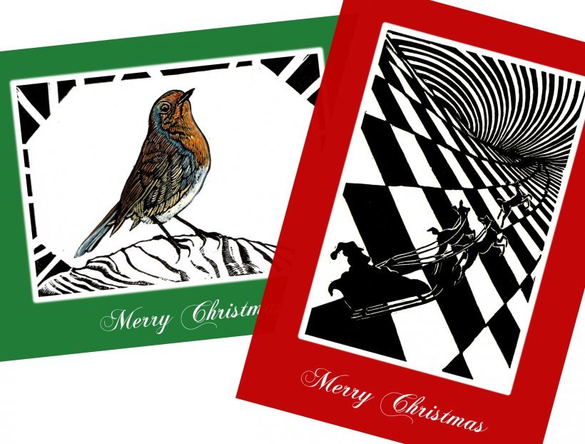 Christmas cards (10 cards: 5 of each design with envelopes)